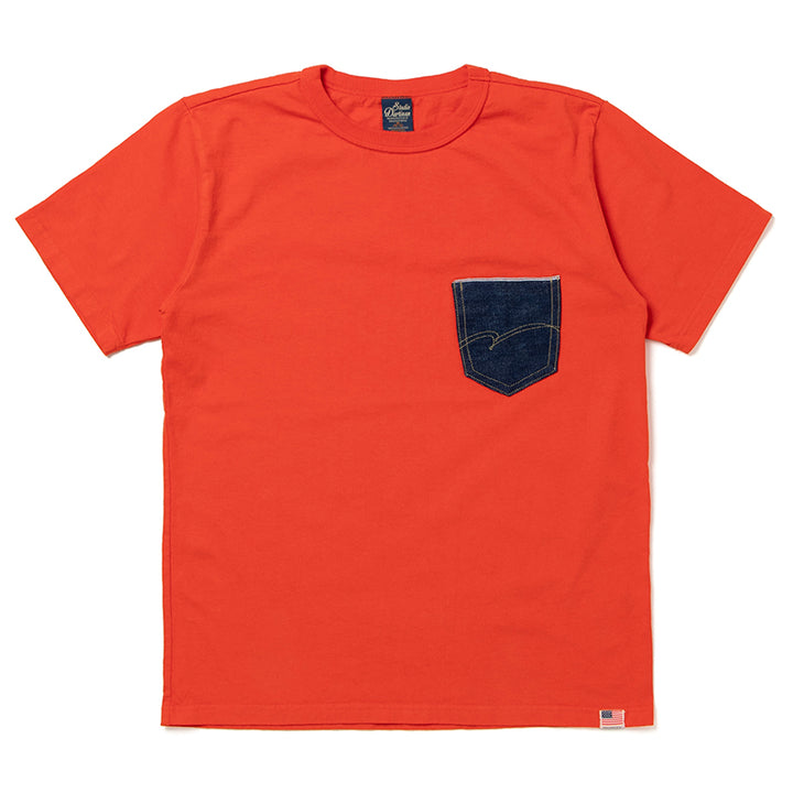 Studio D'Artisan Denim Pocket T-shirt [8135A] - Orange