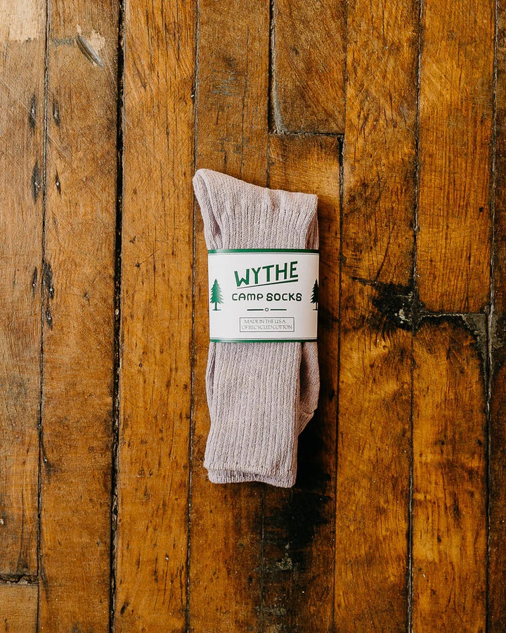 Wythe Recycled Cotton Camp Socks - Lilac Melange