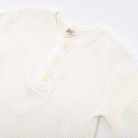 UES Big Waffle Henley Long sleeve - Off White [66BW] ON PREORDER*
