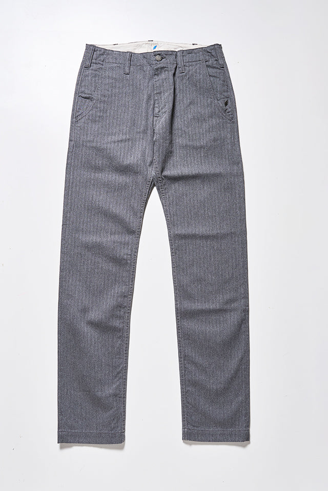 Pure Blue Japan Herringbone Trousers [1168] - Grey