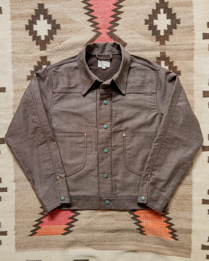 Wythe Japanese Wabash Stripe Moleskin Ranch Jacket - Espresso Brown