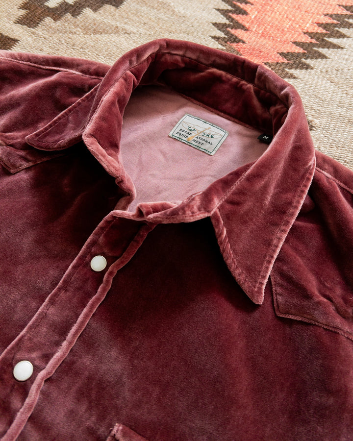 Wythe Velvet Pearlsnap Shirt - Plum