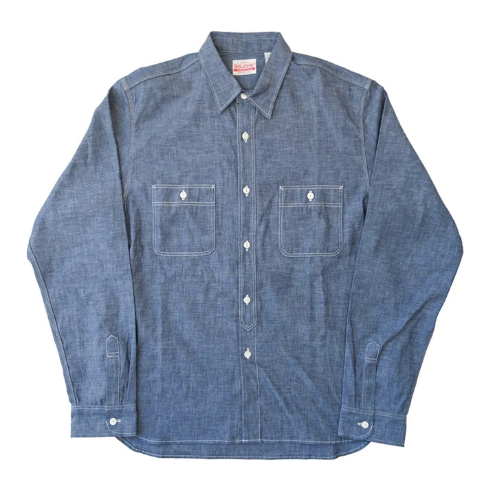 Big John Selvedge Chambray Work Shirt -  Indigo