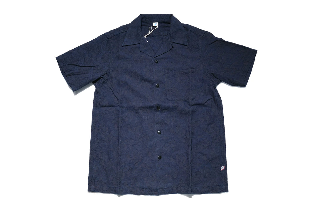 Pure Blue Japan - Woven Organic Cotton Paisley Jacquard Open Collar Shirt [2241-1] ON PREORDER*