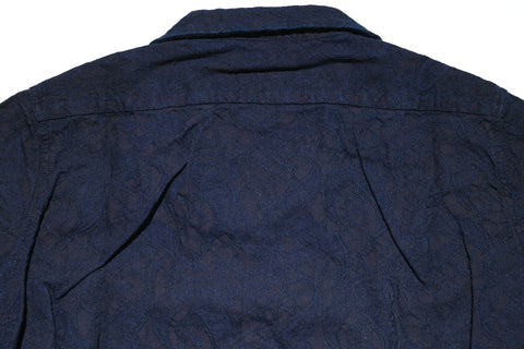 Pure Blue Japan - Woven Organic Cotton Paisley Jacquard Open Collar Shirt [2241-1] ON PREORDER*