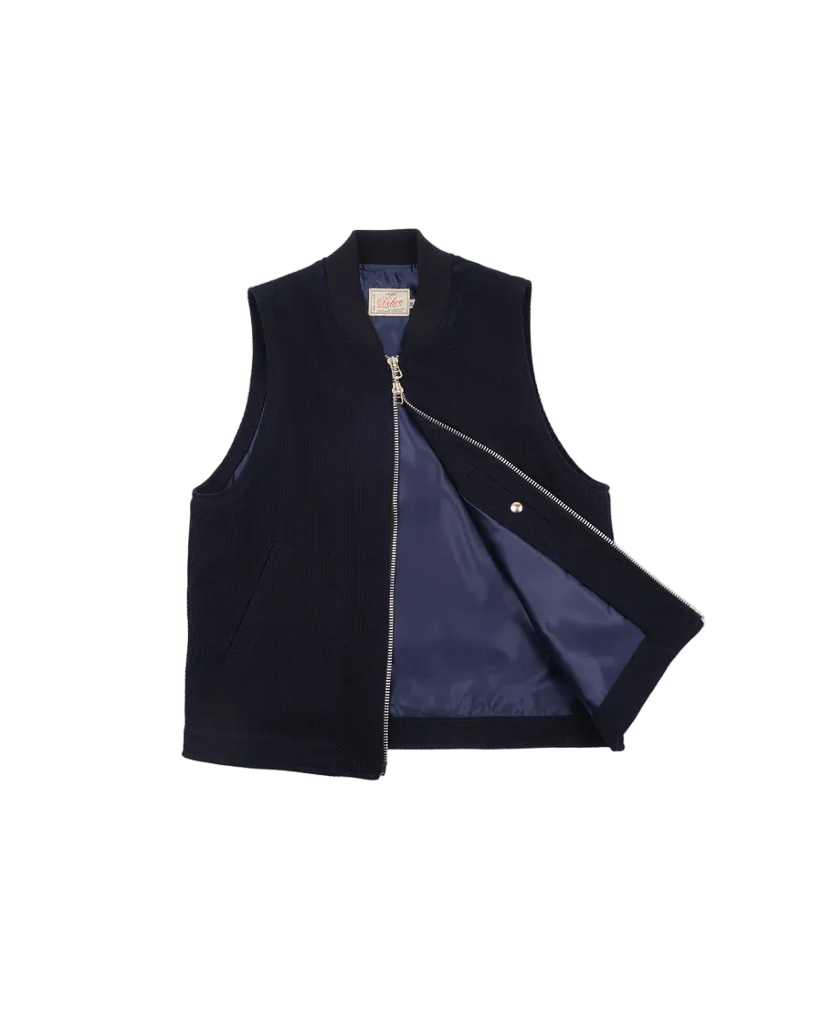 Dehen 1920 - Flight Vest Sashiko Cotton Indigo [JV093-INS]