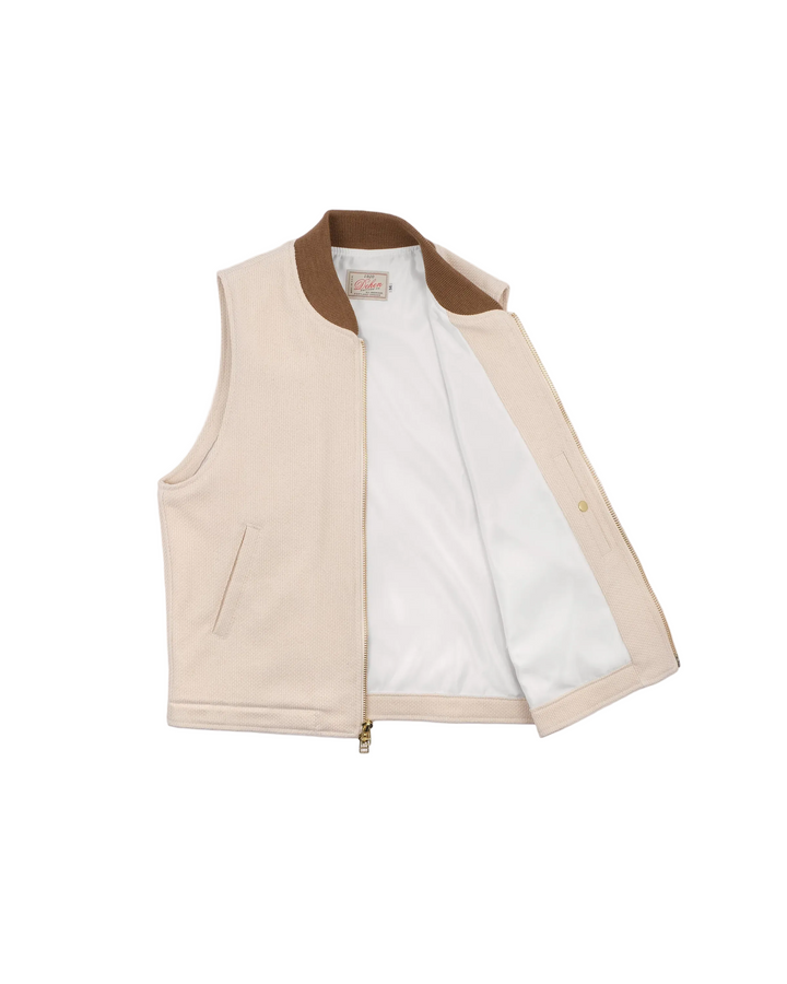 Dehen 1920 - Flight Vest Sashiko Cotton Natural [JV093-NAS]