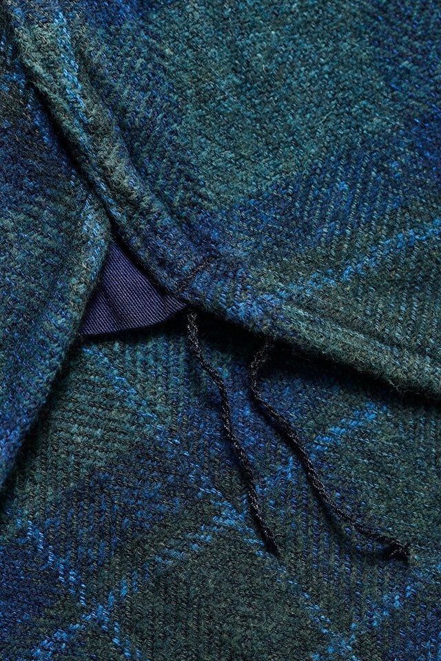 Pure Blue Japan - Men's Woven Cotton Tweed Check Indigo Over Dye shirt [2235-BR]
