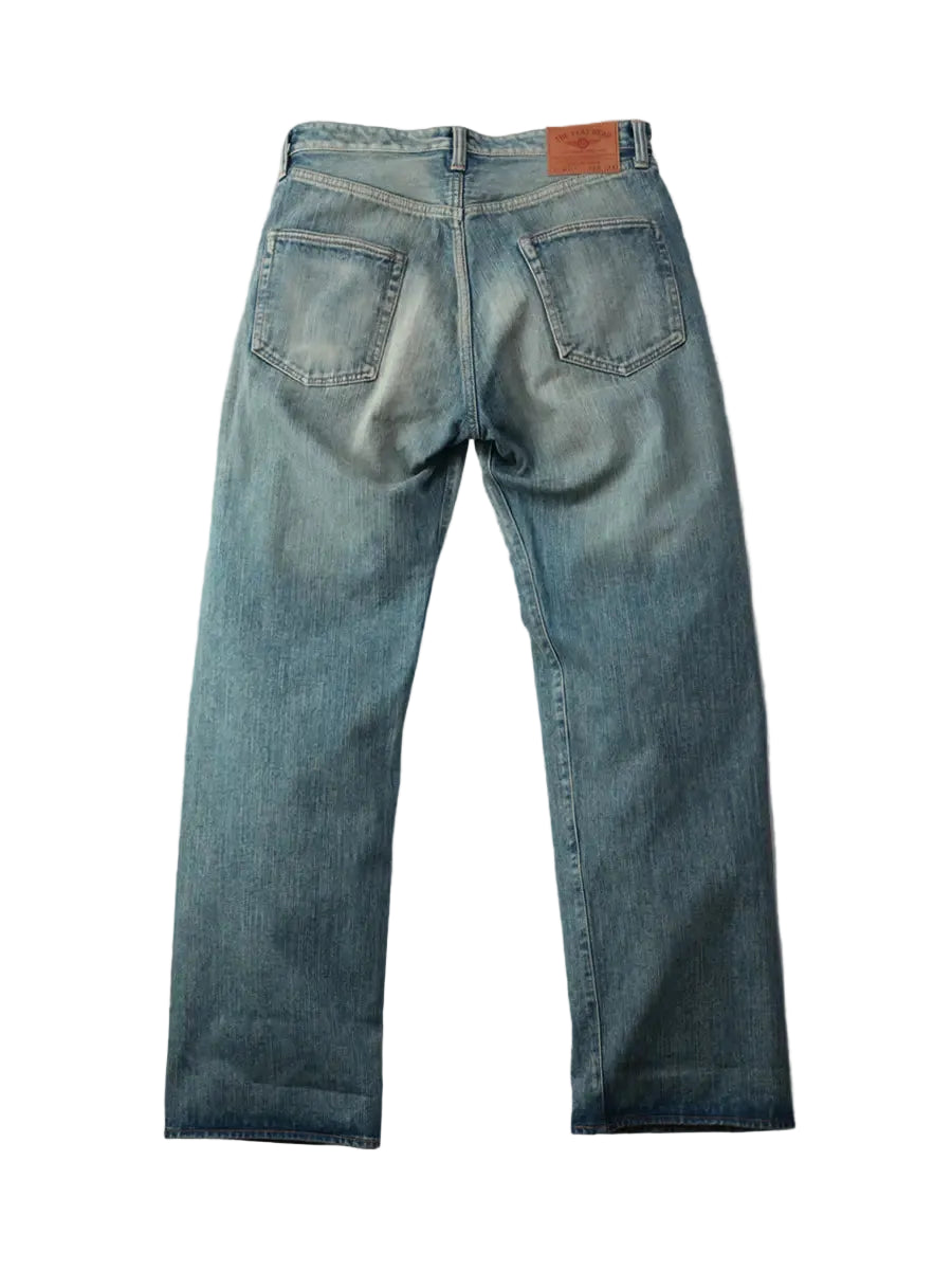 The Flat Head - Left Hand Twill "Real Aging" Wide Straight Selvedge Jeans [FN-D111C]