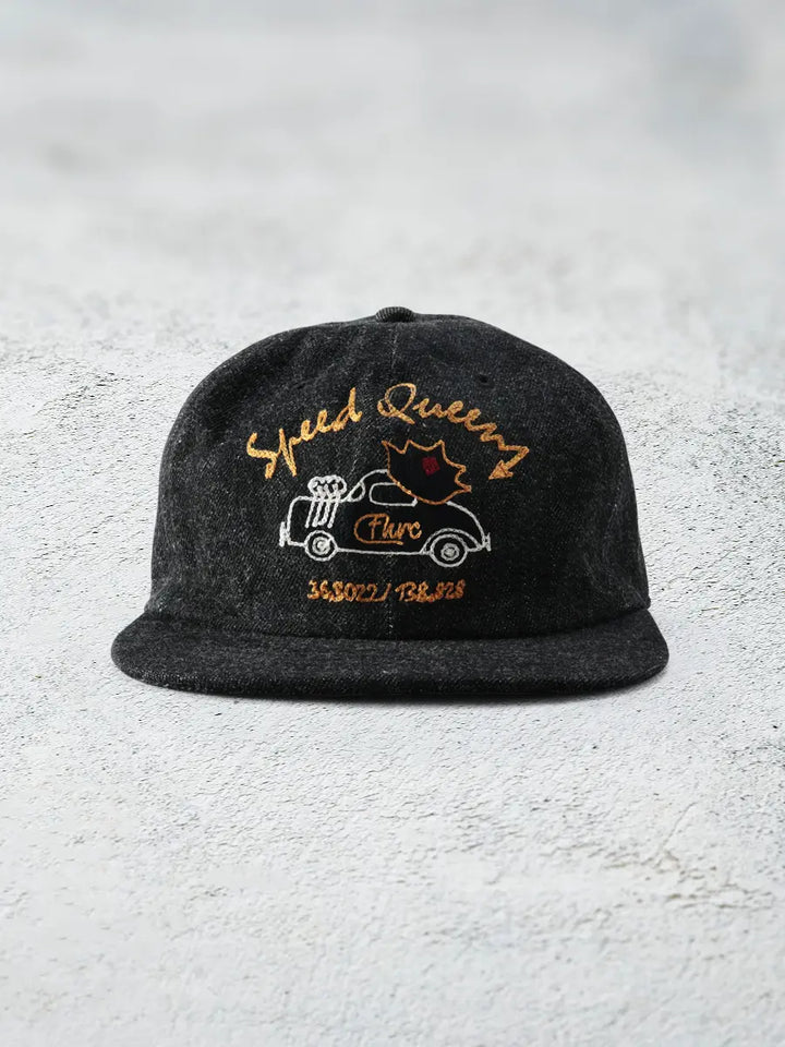 The Flat Head - Speed Queen Denim Hat Black [FN-HC008]