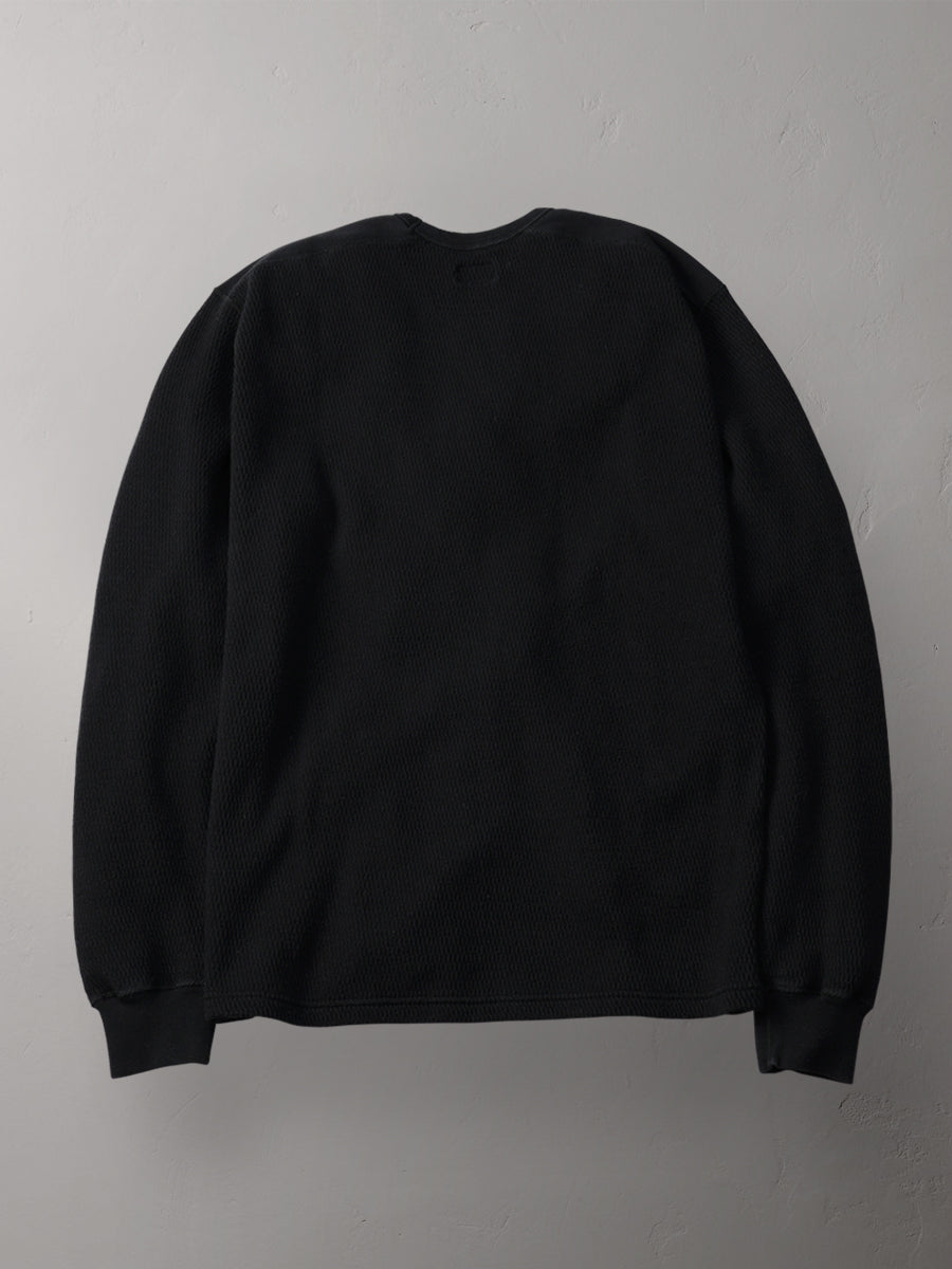 The Flat Head Heavyweight Thermal Long Sleeve FN-HTHL-001 Black back