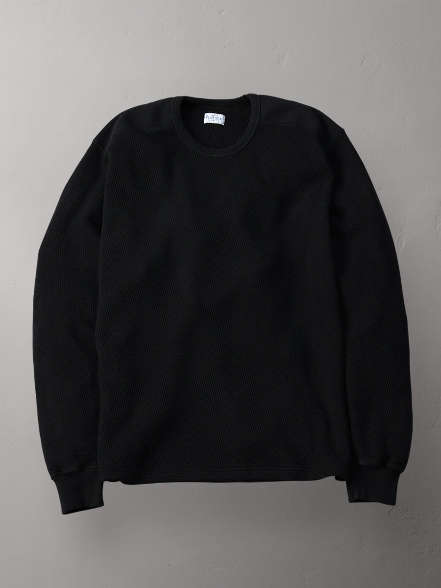 The Flat Head Heavyweight Thermal Long Sleeve FN-HTHL-001 Black front