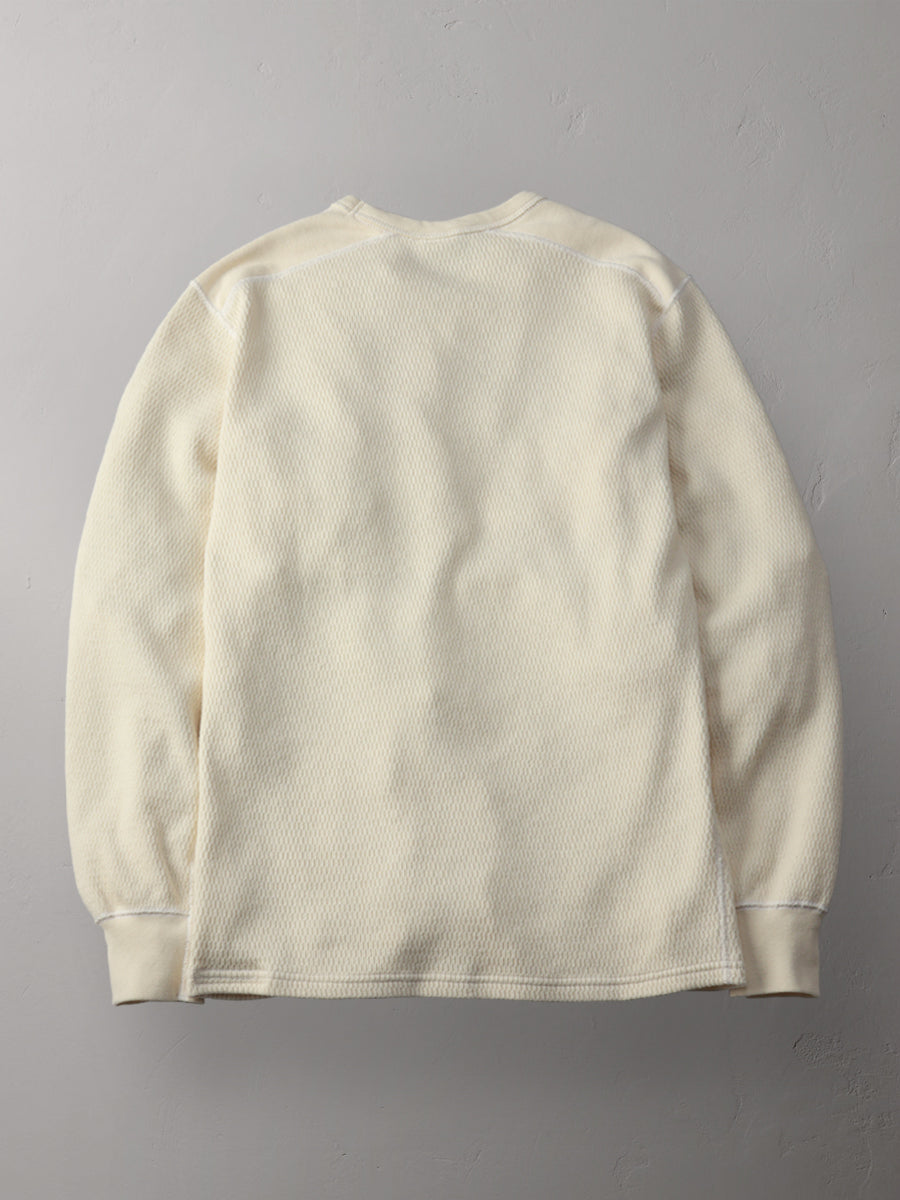 The Flat Head Heavyweight Thermal Long Sleeve FN-HTHL-001 Ivory back