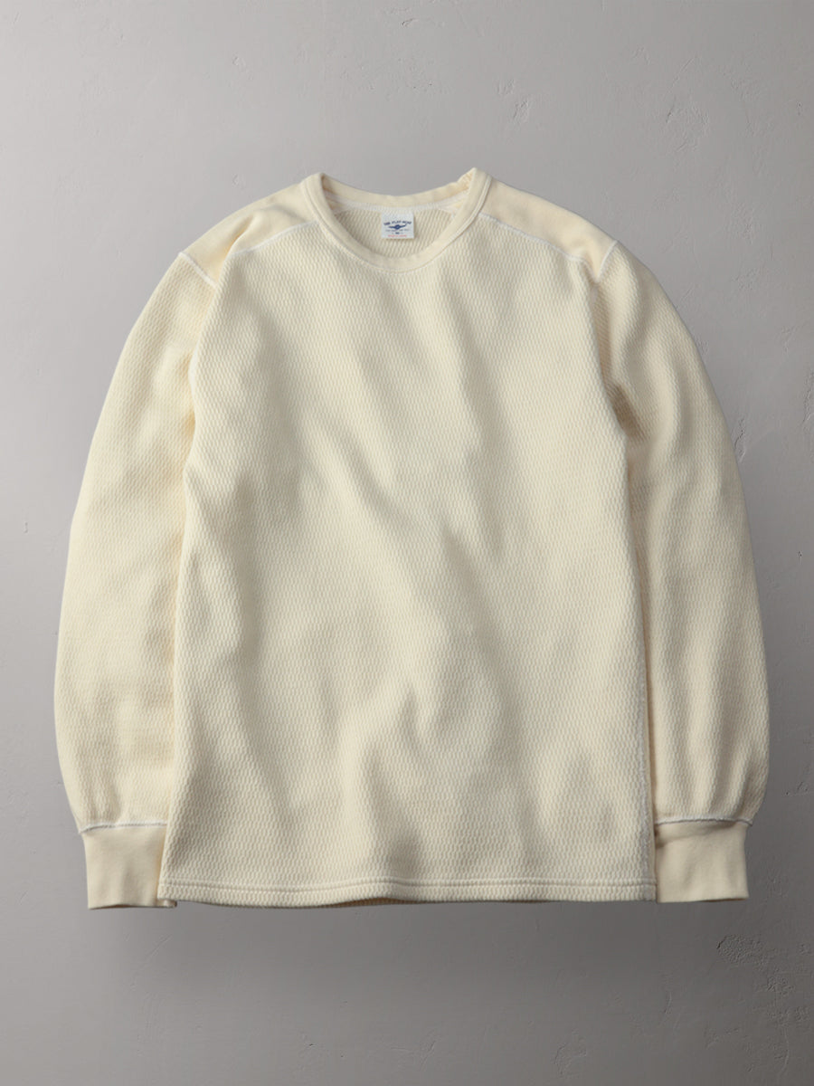 The Flat Head Heavyweight Thermal Long Sleeve FN-HTHL-001 Ivory front