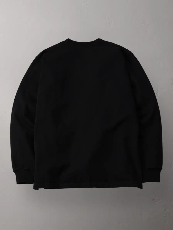 The Flat Head - 20oz Heavy Long Sleeve Loop-wheel Shirt - Black [FN-HTKL-001] ON PREORDER*