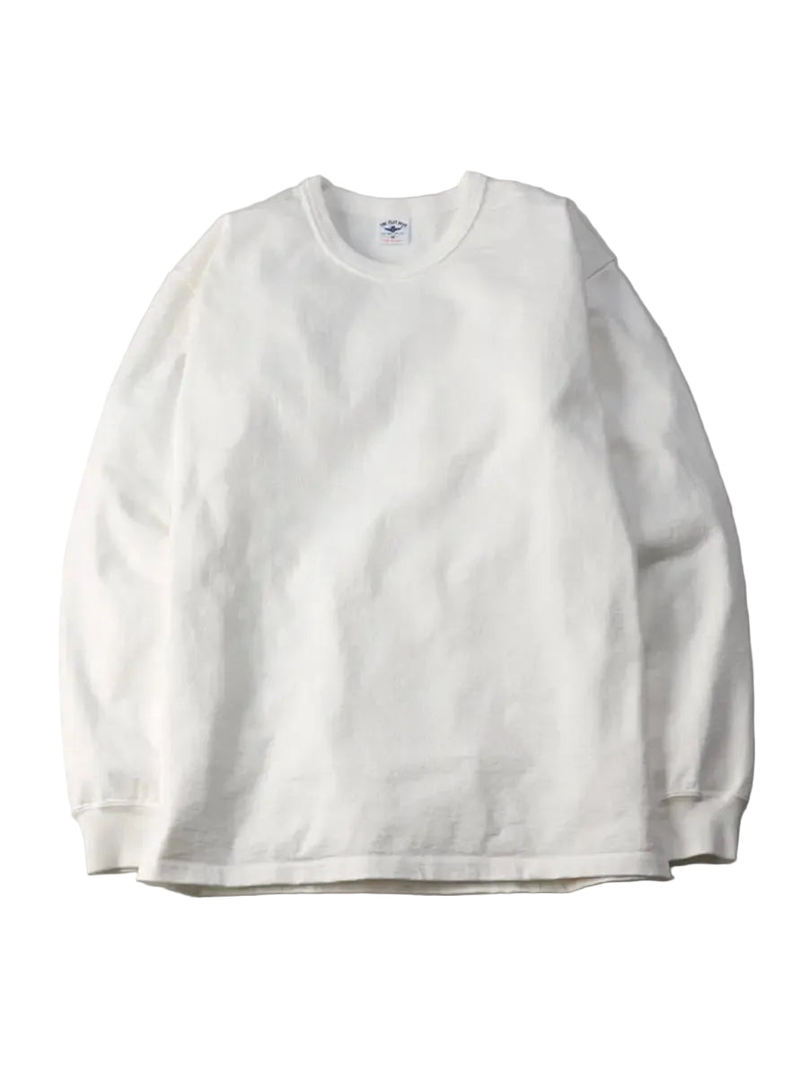 The Flat Head - 20oz Heavy Long Sleeve Loop-wheel Shirt White [FN-HTKL-001] COMING SOON*
