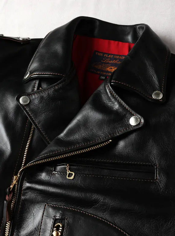 The Flat Head - Horsehide Leather Black Double Riders Jacket [FN-LJ-HW004] ON PREORDER*