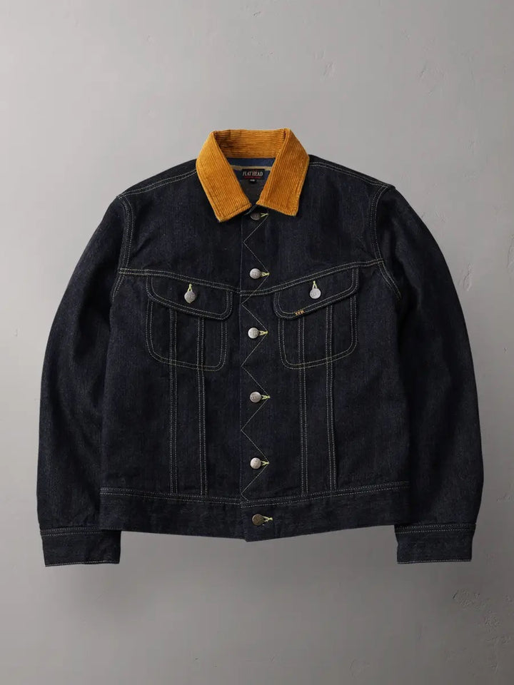 The Flat Head 14.5oz Denim Blanket Jacket [FN-OJ-D102]