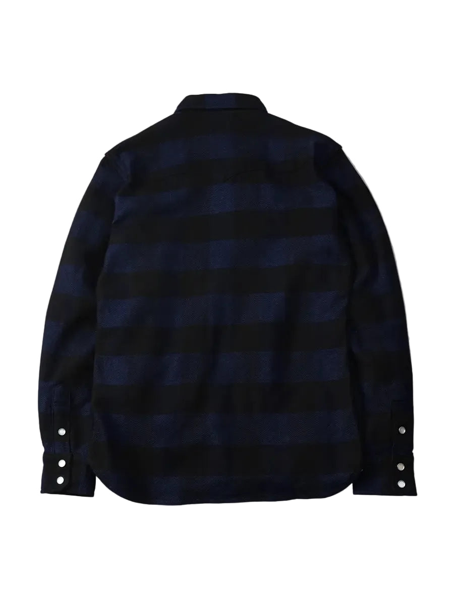 The Flat Head - Indigo-Dyed Block Check Flannel Western Shirt [FN-SNW-101LSP] ON PREORDER*