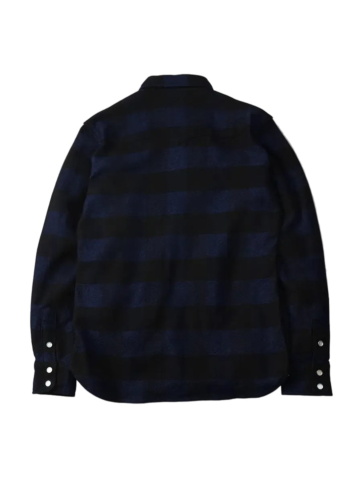 The Flat Head - Indigo-Dyed Block Check Flannel Western Shirt [FN-SNW-101LSP] ON PREORDER*