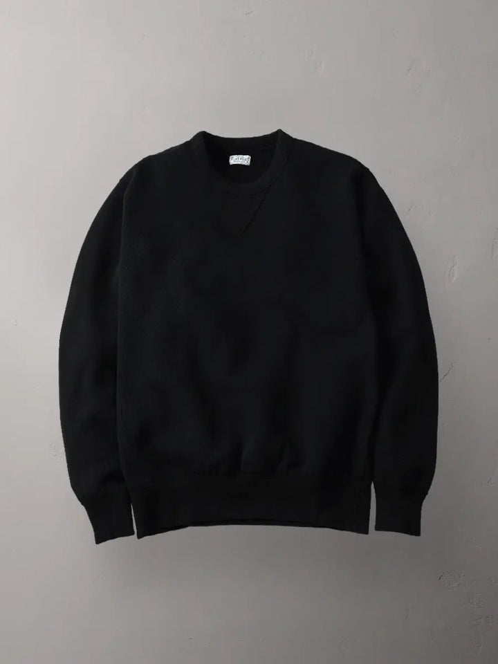 The Flat Head Plain Crewneck - Black [FN-SWC-301]