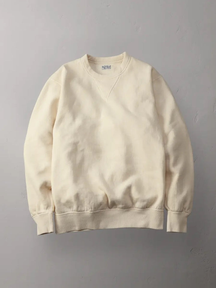 The Flat Head Plain Crewneck - Ivory [FN-SWC-301]