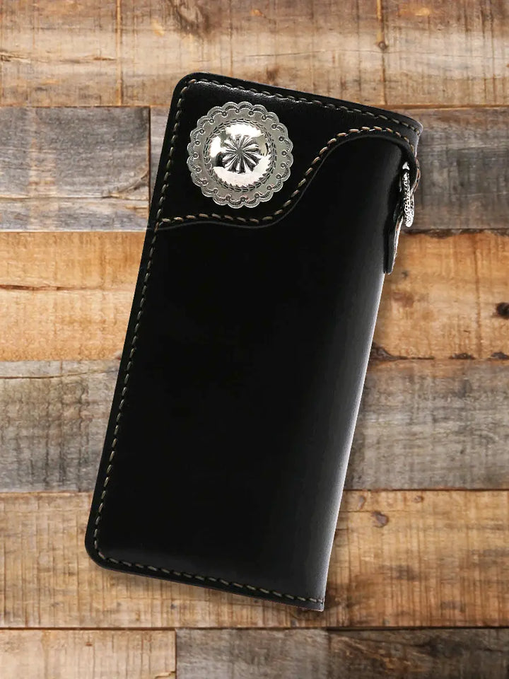 The Flat Head - Long Leather Wallet Black [FN-WLN1-4SC]