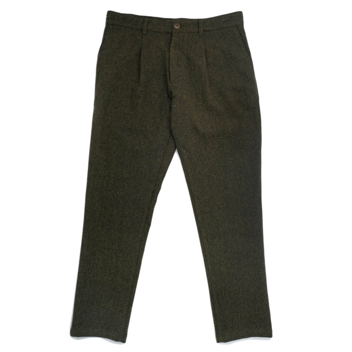 Outclass - Olive Wool Pleated Pants [1559]