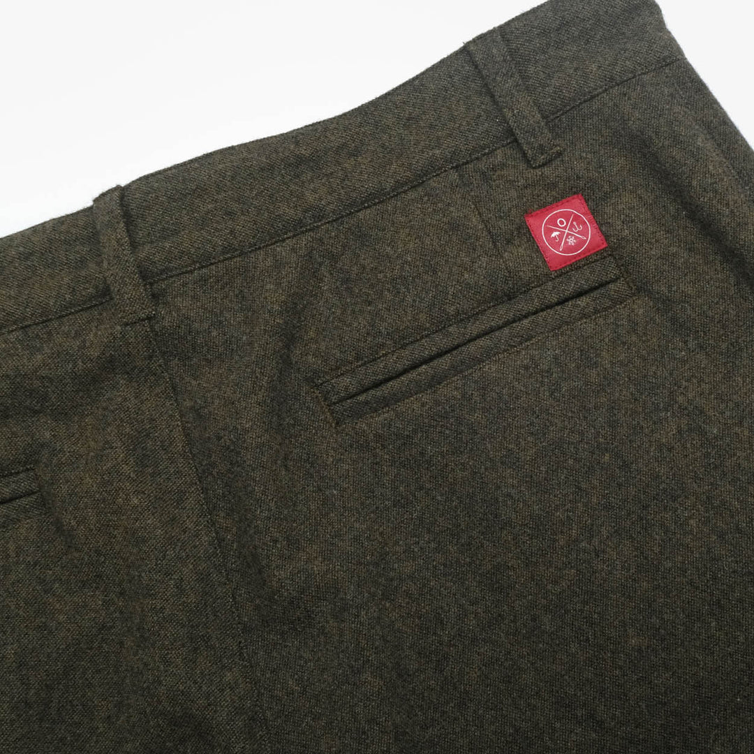 Outclass - Olive Wool Pleated Pants [1559]