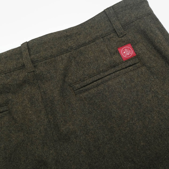 Outclass - Olive Wool Pleated Pants [1559]