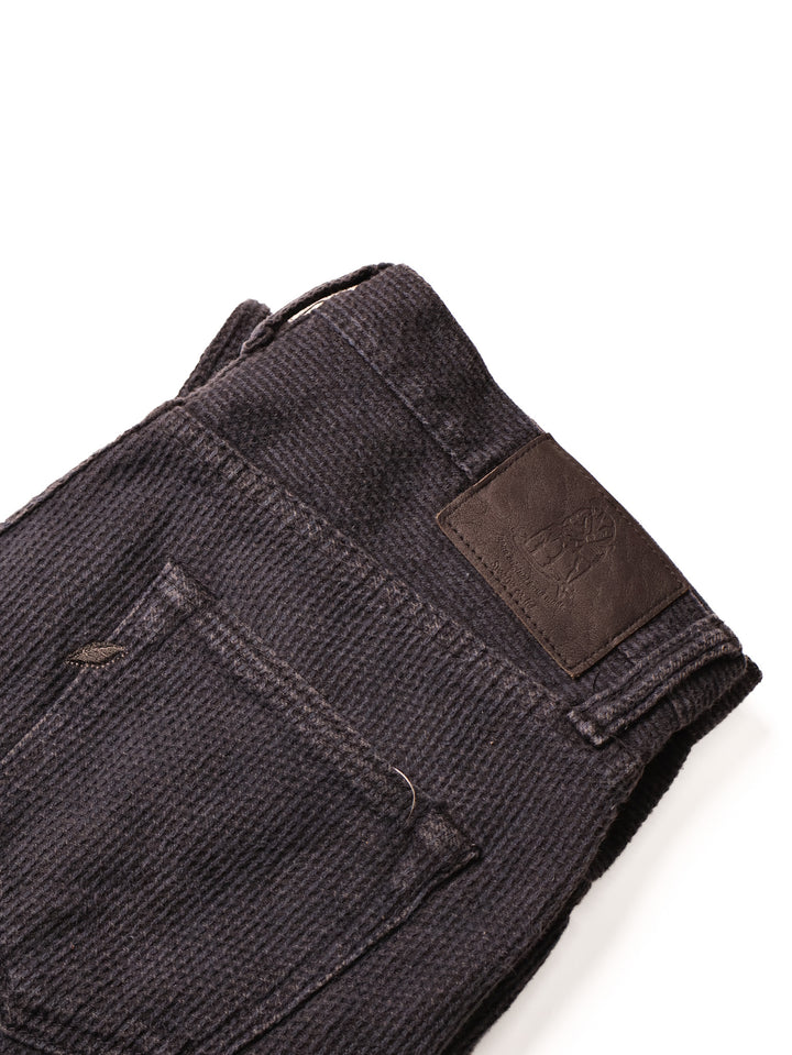 Pure Blue Japan - Black/Grey Sashiko Slim Tapered Jeans