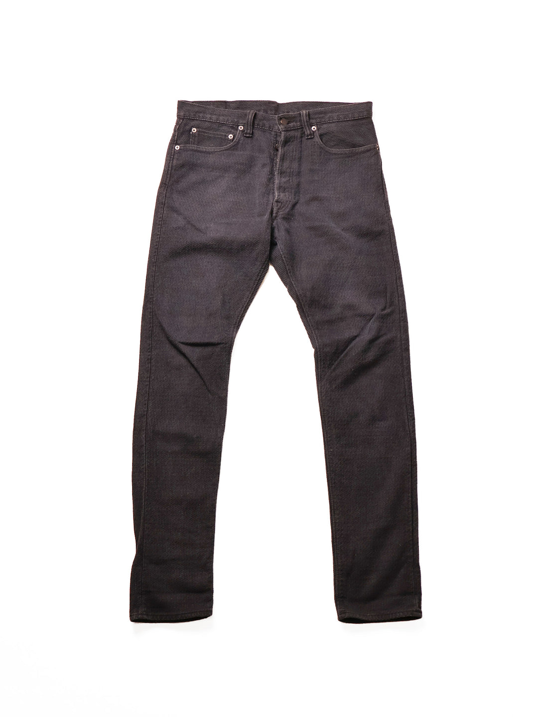 Pure Blue Japan - Black/Grey Sashiko Slim Tapered Jeans