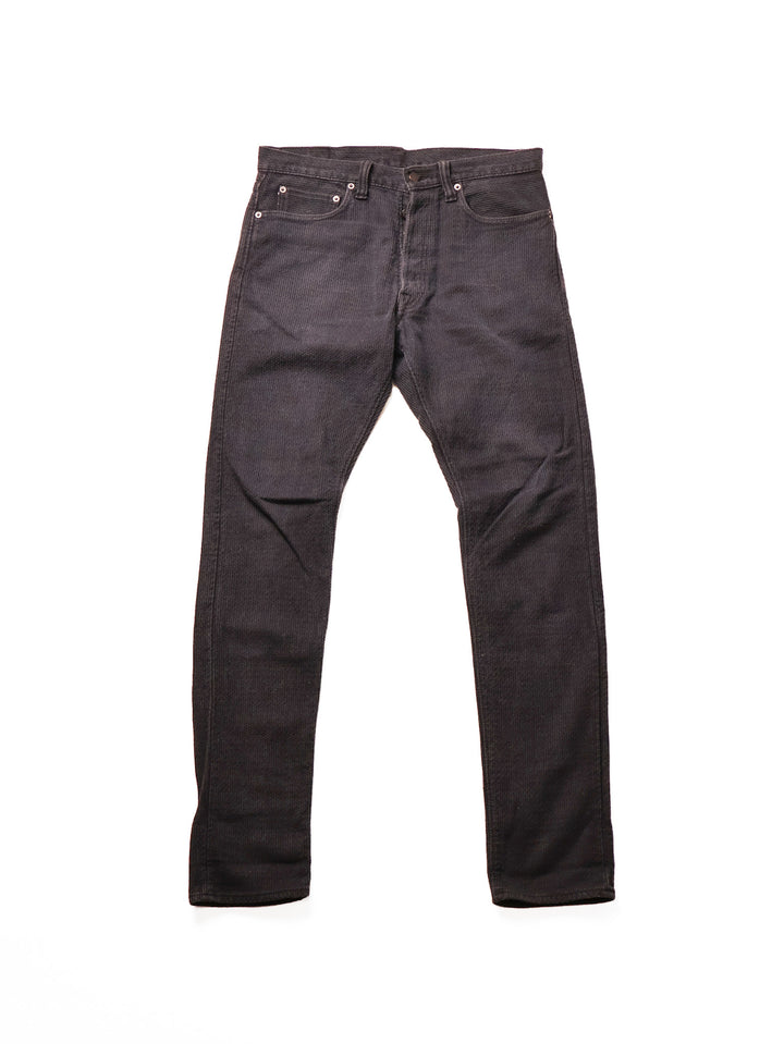 Pure Blue Japan - Black/Grey Sashiko Slim Tapered Jeans