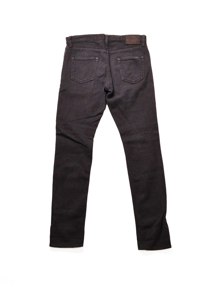 Pure Blue Japan - Black/Grey Sashiko Slim Tapered Jeans