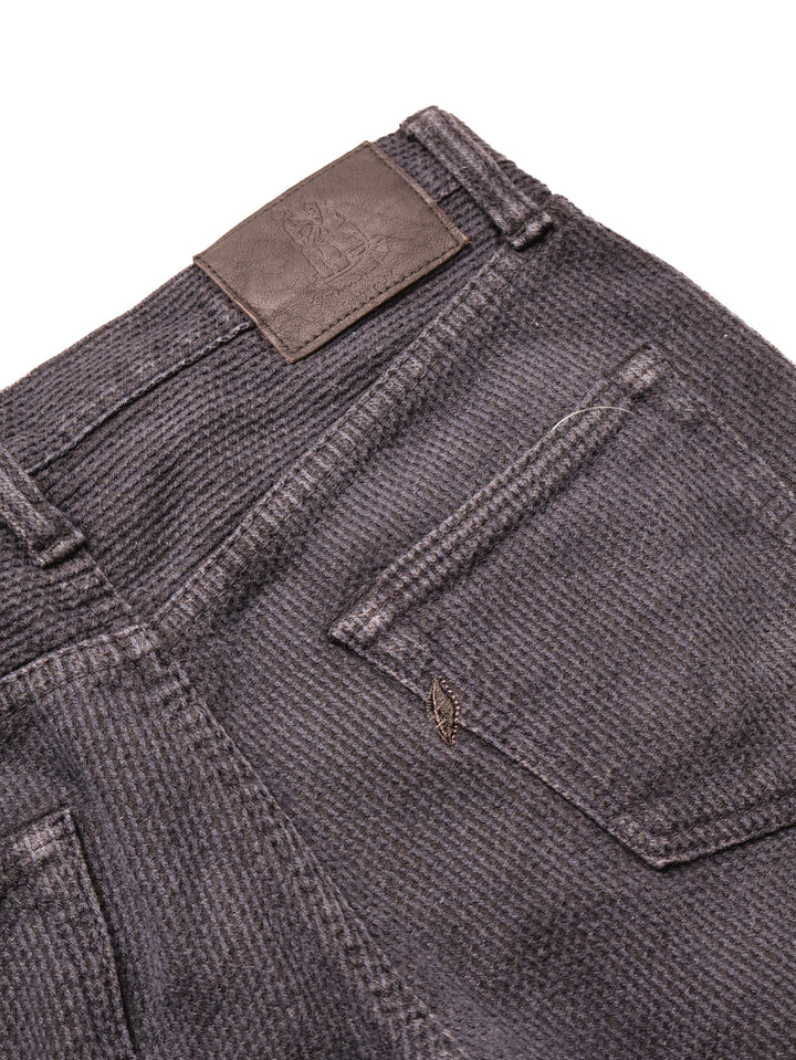 Pure Blue Japan - Black/Grey Sashiko Slim Tapered Jeans