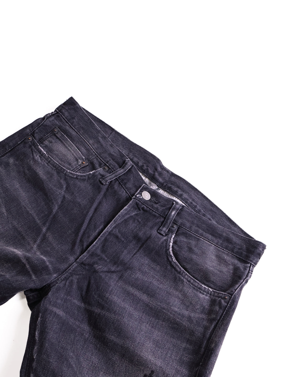 Fabric Brand - Tapered Fit Black Faded Selvedge Jeans [32]