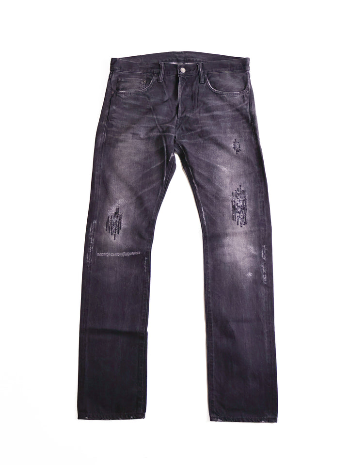 Fabric Brand - Tapered Fit Black Faded Selvedge Jeans [32]