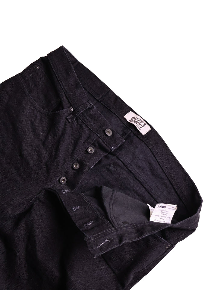 NAKED &amp; FAMOUS - Tapered Fit Shinigami Black Selvedge Jeans [36]