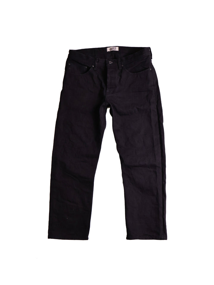 NAKED &amp; FAMOUS - Tapered Fit Shinigami Black Selvedge Jeans [36]
