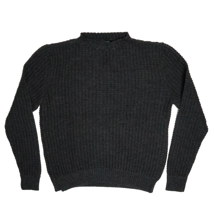 Outclass Waffle Knit Sweater - Charcoal