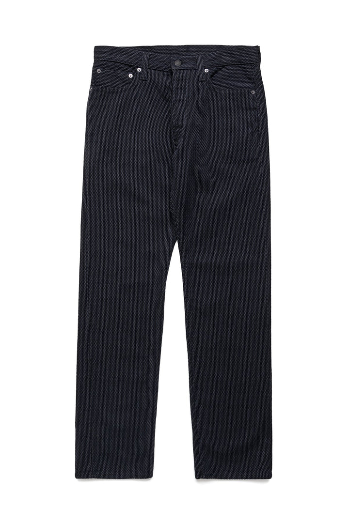 Pure Blue Japan Loose Fit Sashiko Pants - Grey/Black [1170-1-BK]