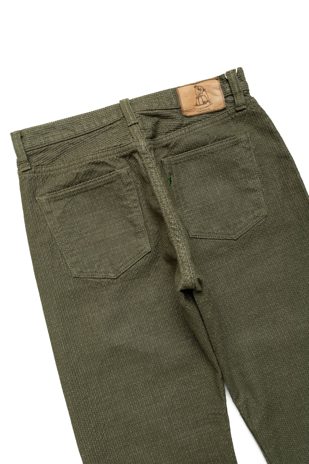 Pure Blue Japan Loose Fit Sashiko Pants - Olive [1170-1-OLV]