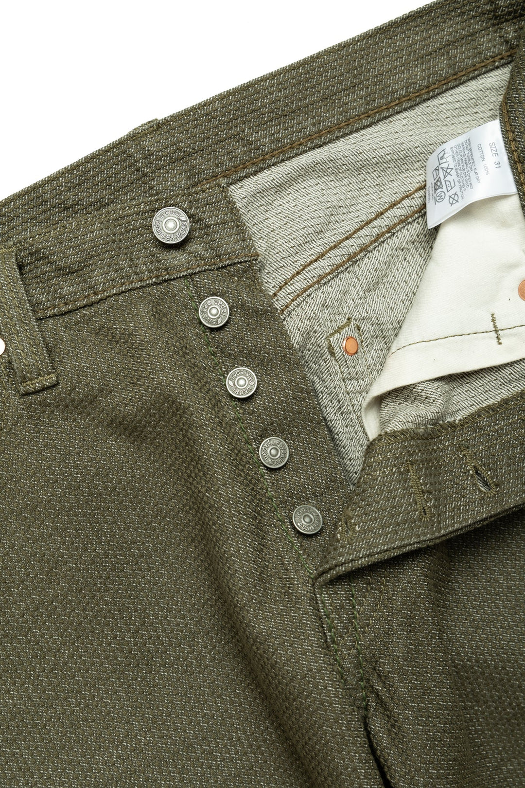 Pure Blue Japan Loose Fit Sashiko Pants - Olive [1170-1-OLV]