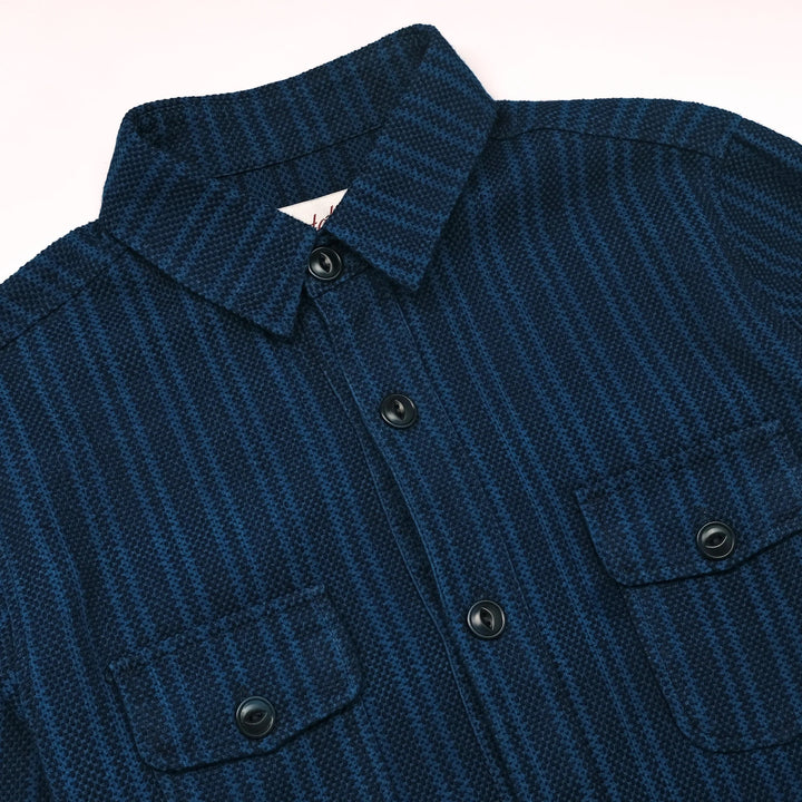 Outclass - Sashiko Stripe Overshirt [3275] *Pre Order*