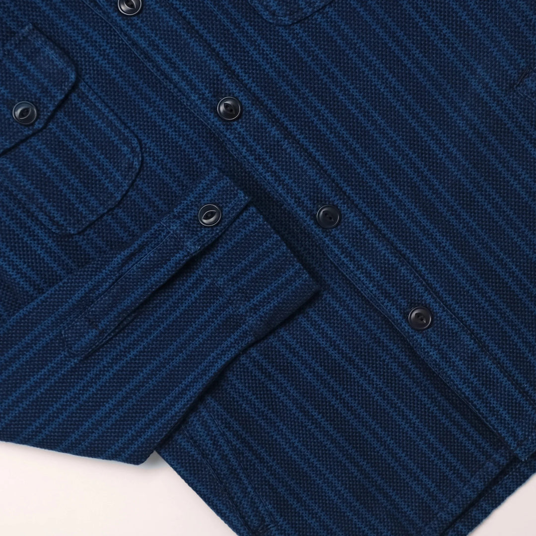 Outclass - Sashiko Stripe Overshirt [3275] *Pre Order*