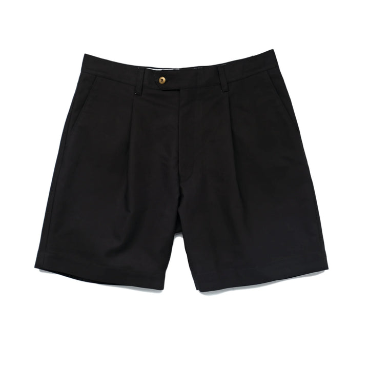 Outclass - Black Sateen Pleated Shorts [1571]
