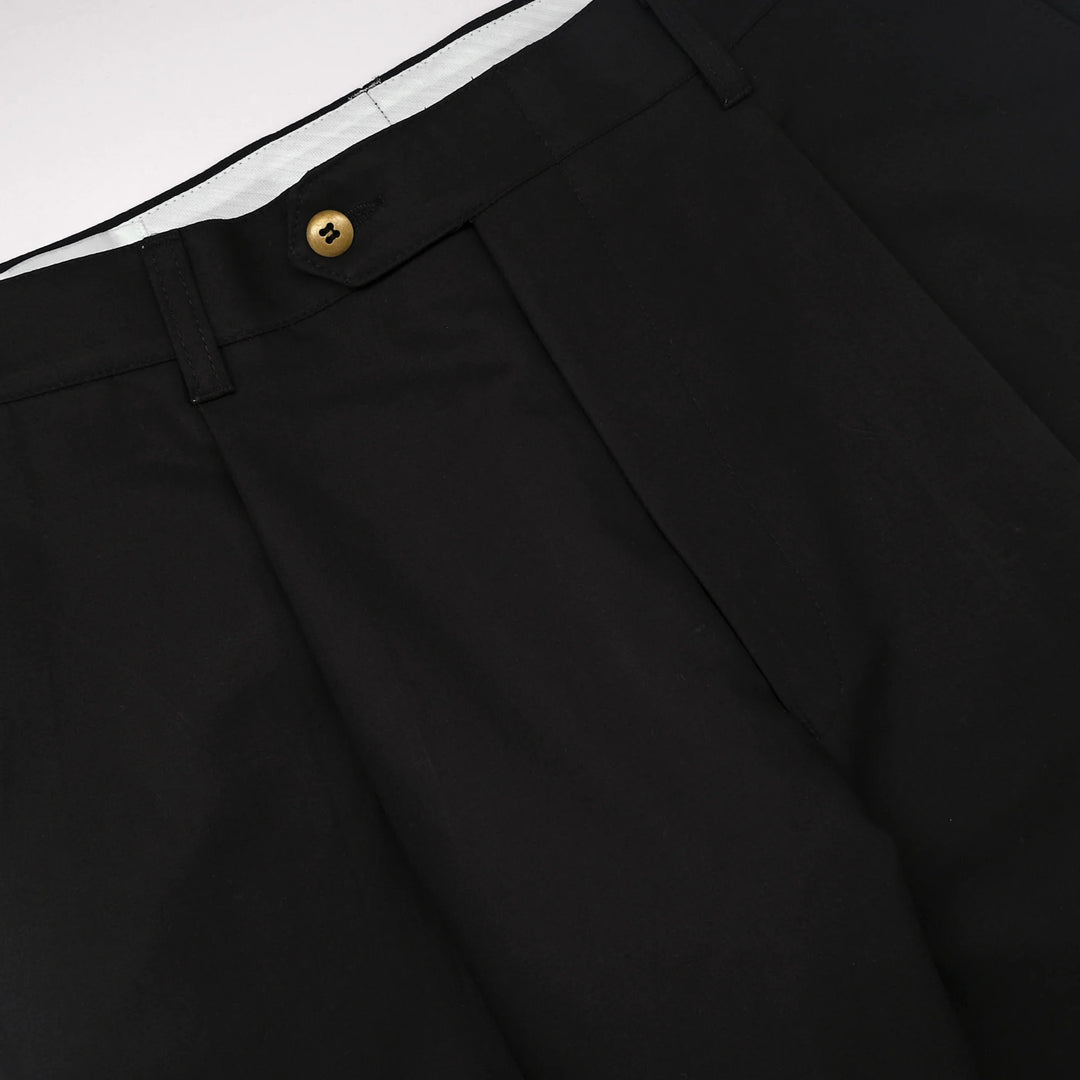 Outclass - Black Sateen Pleated Shorts [1571]