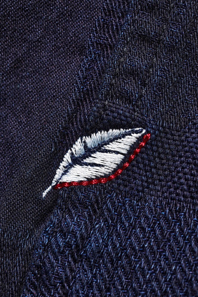 Pure Blue Japan Woven Jaccquard BORO Patchwork Shirt [2239-ID]