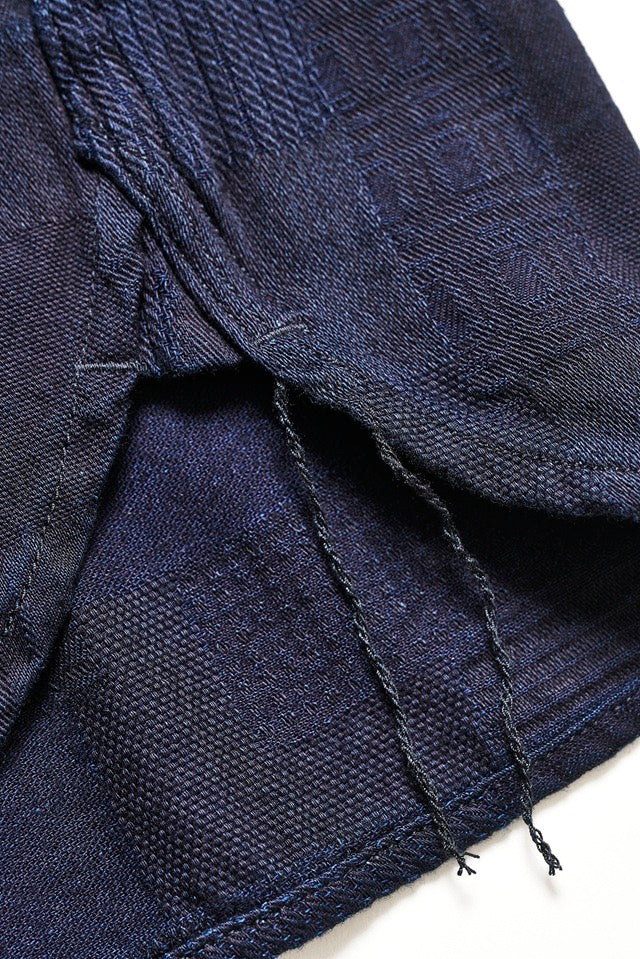 Pure Blue Japan Woven Jaccquard BORO Patchwork Shirt [2239-ID]