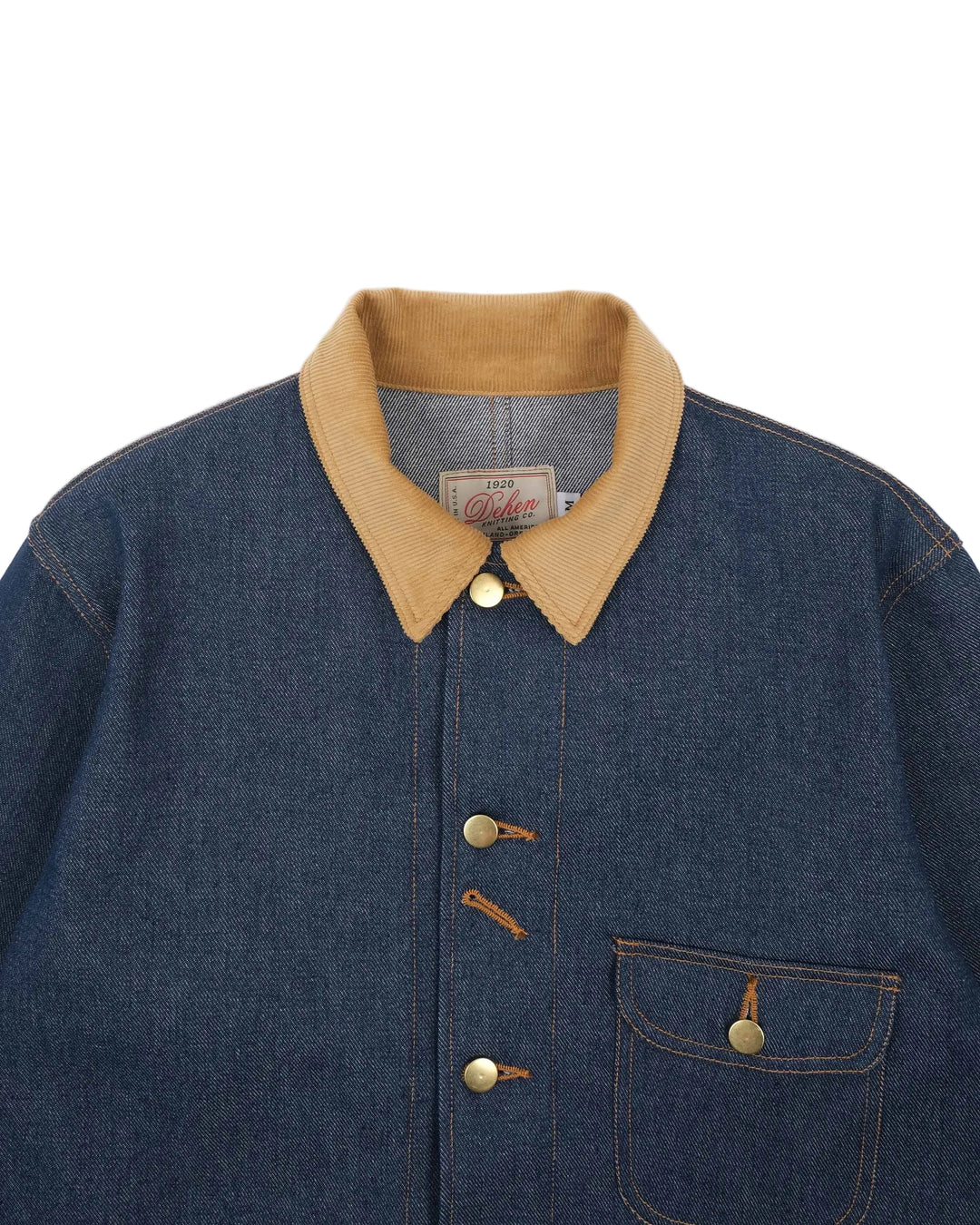 Dehen 1920 - Chore Coat 2.0 Indigo Denim/Fawn Corduroy [JA088-INFN]